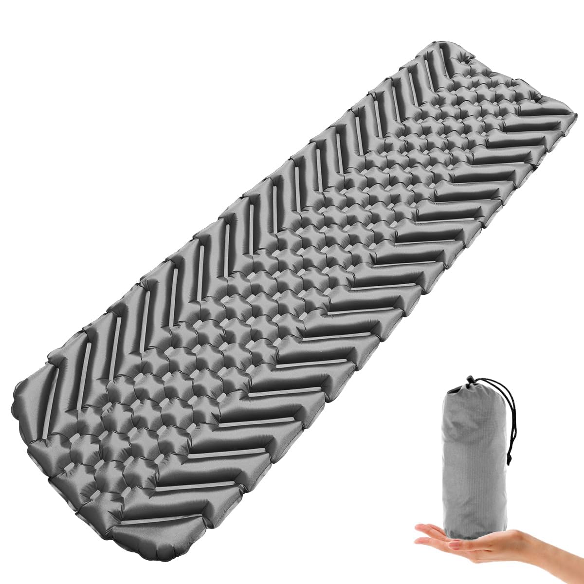 Sundom Camping Mat, Sleeping Mat Ultralight Inflatable Camping Mattress Water-resistant Sleeping Pad Camping Roll Mat Small Pack Size Sleeping Mats for Outdoor Hiking Travel Backpacking