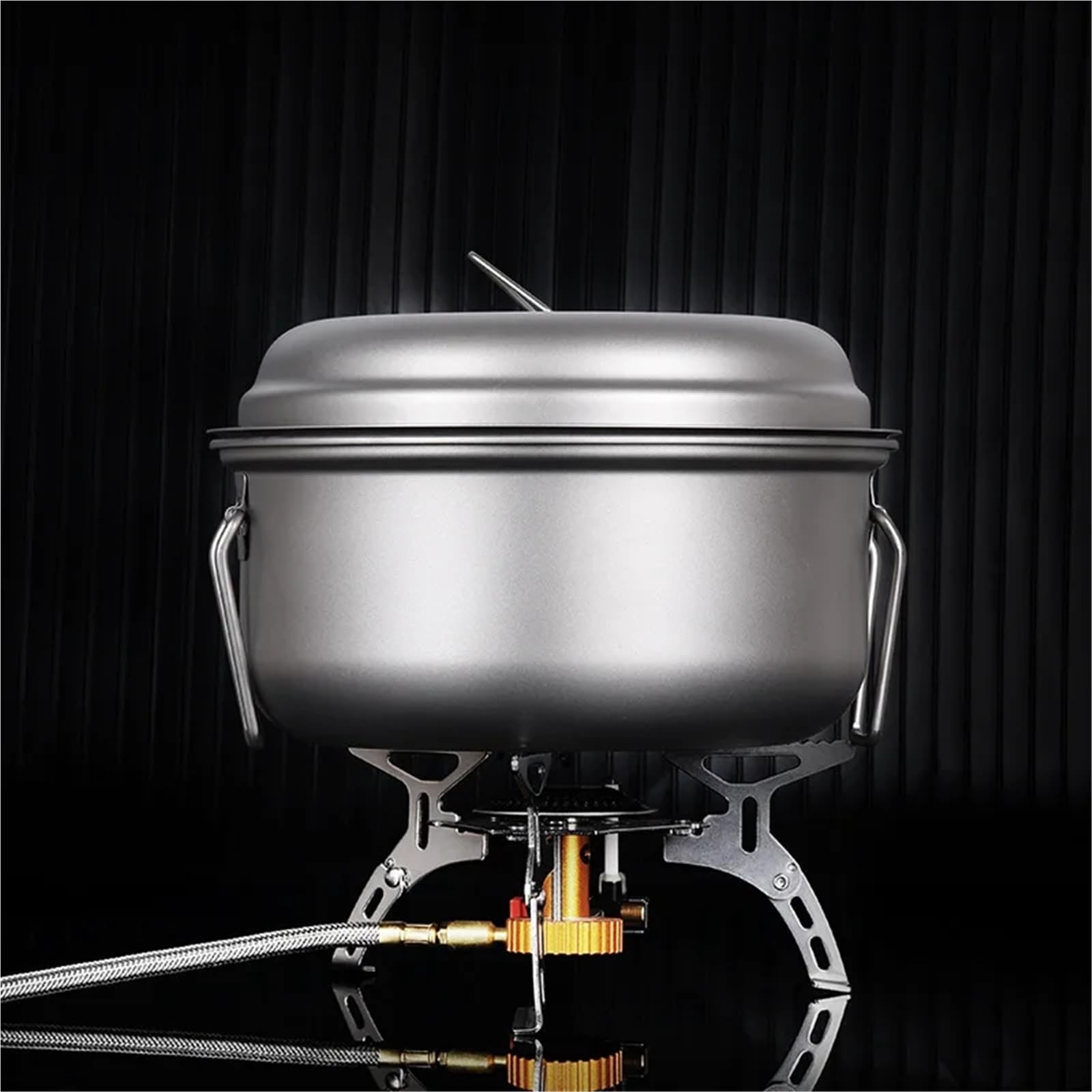 Pentola vaporiera titanio puro 2L utensile portatile campeggio picnic | Set leggero for zuppa a vapore in titanio for picnic, escursioni e pasti all'aperto