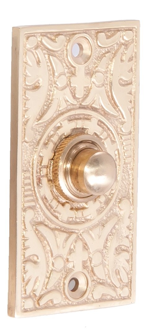Black Country Metal Works 'Anderson' Ornate Bell Push - Various Finishes Available (Polished Brass)