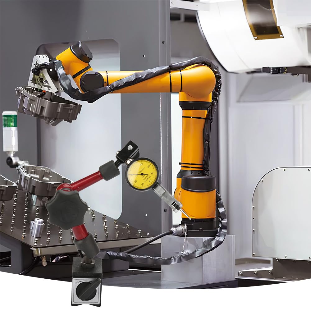 Jauge De Mesure NuméRique MagnéTique Avec Support Base MéTallique | RéSistant Aux Chocs, Comparateur MéCanique PréCis, Outil De Mesure Polyvalent Pour Industrie Et Bricolage