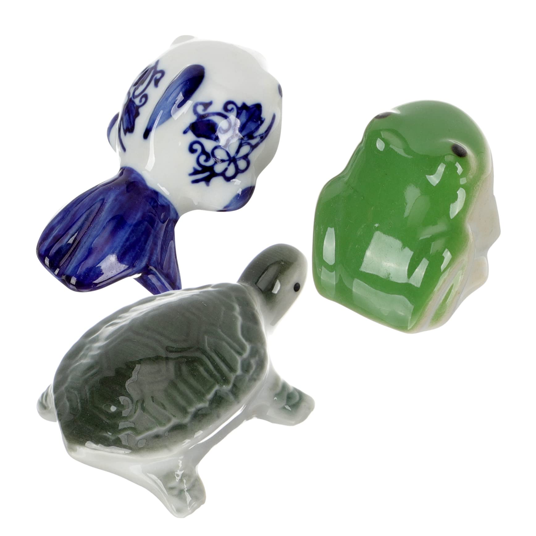 Happyyami 6stücke Schwimmende Fisch Tank Dekoration Keramische Frosch Und Schildkröte Figuren Für Aquarium Niedliche Tier Ornamente Für Lebendige Aquariengestaltung