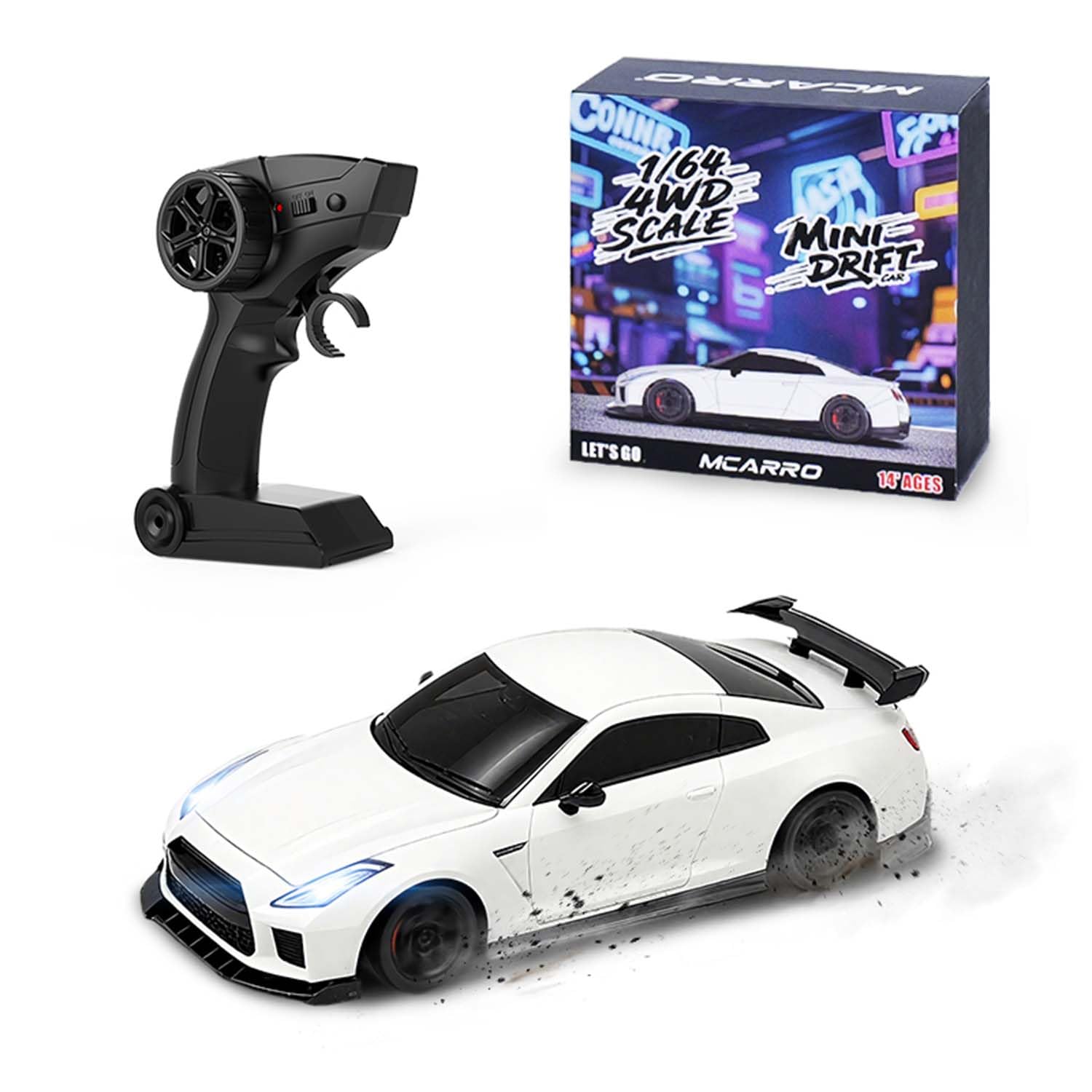 1 64 Scale RC Drift Car - 2 4GHz Half-Scale Remote Control 4WD High-Speed Mini Remote Control Car