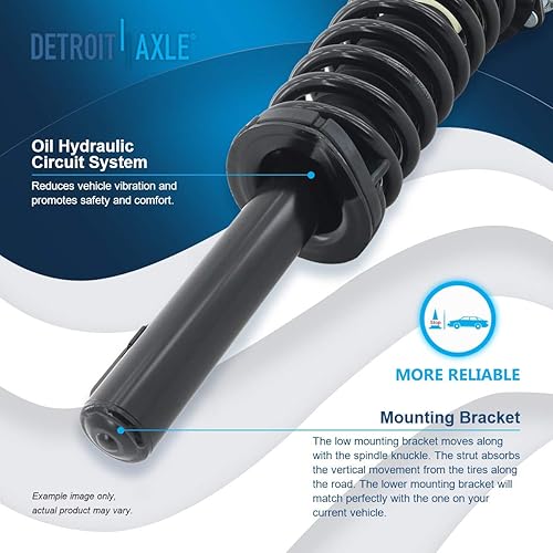 Miniatura 4 de Detroit Axle - Puntales delanteros + amortiguadores traseros + 10 tuercas de rueda de repuesto para Jeep Commander Grand Cherokee 2005-2010 - Juego