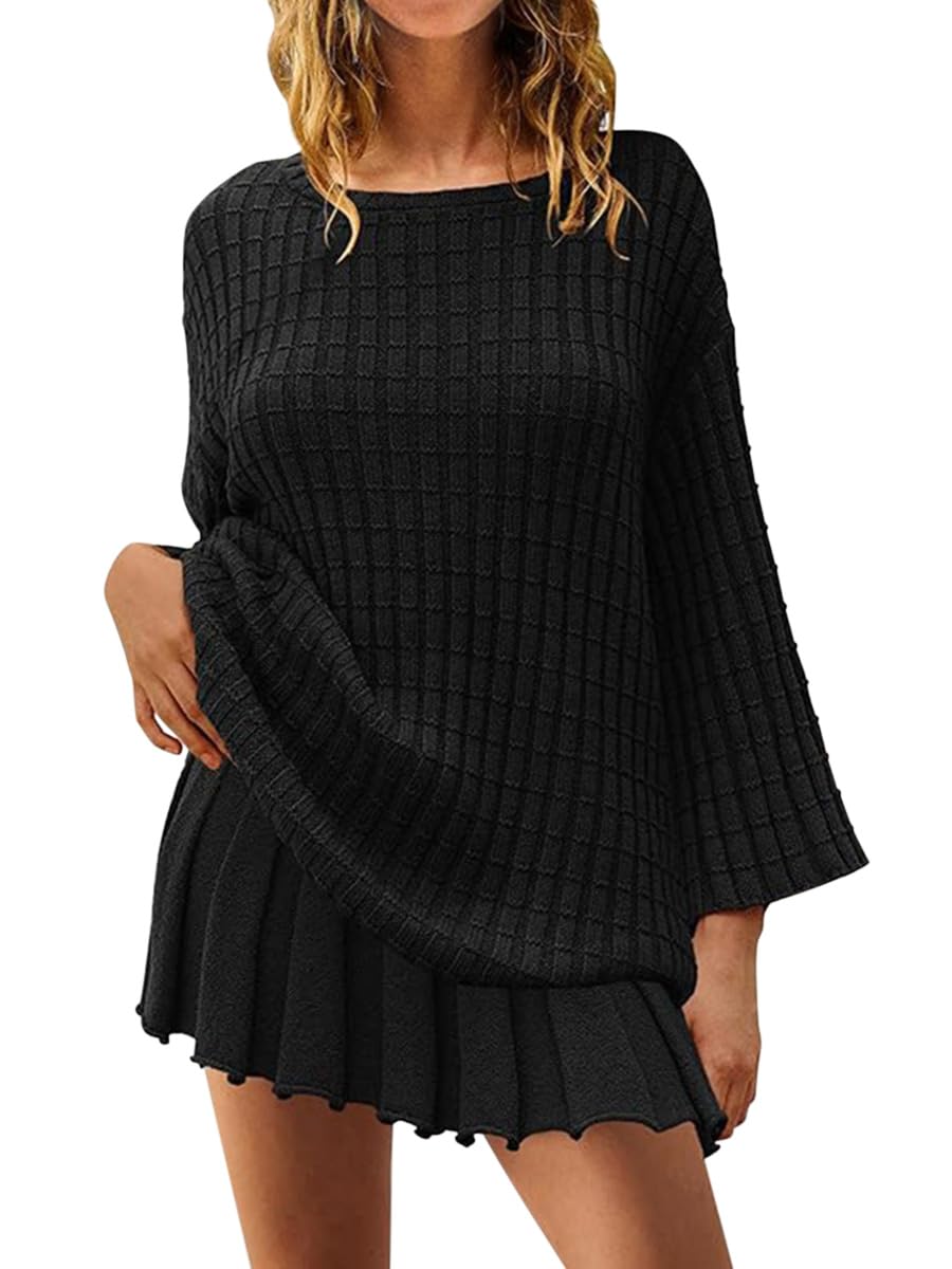 Robe pull femme ensemble 2 pièces chaud pour éviter le froid avec élégance - 4