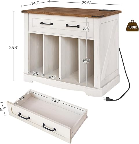 Miniatura 2 de Soporte grande para tocadiscos con estación de carga, gabinete de almacenamiento de discos de vinilo con capacidad para hasta 200 álbumes,