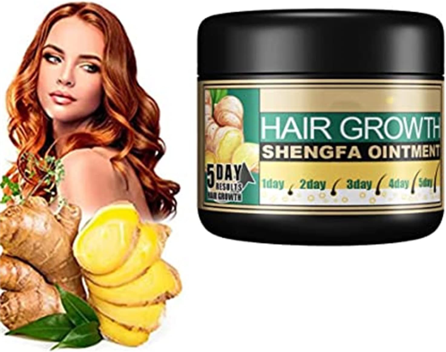 Ginger Hair Growth Ointment,Natural Hair Growth Ginger Cream,Ginagen Hair Regrowth Ginger