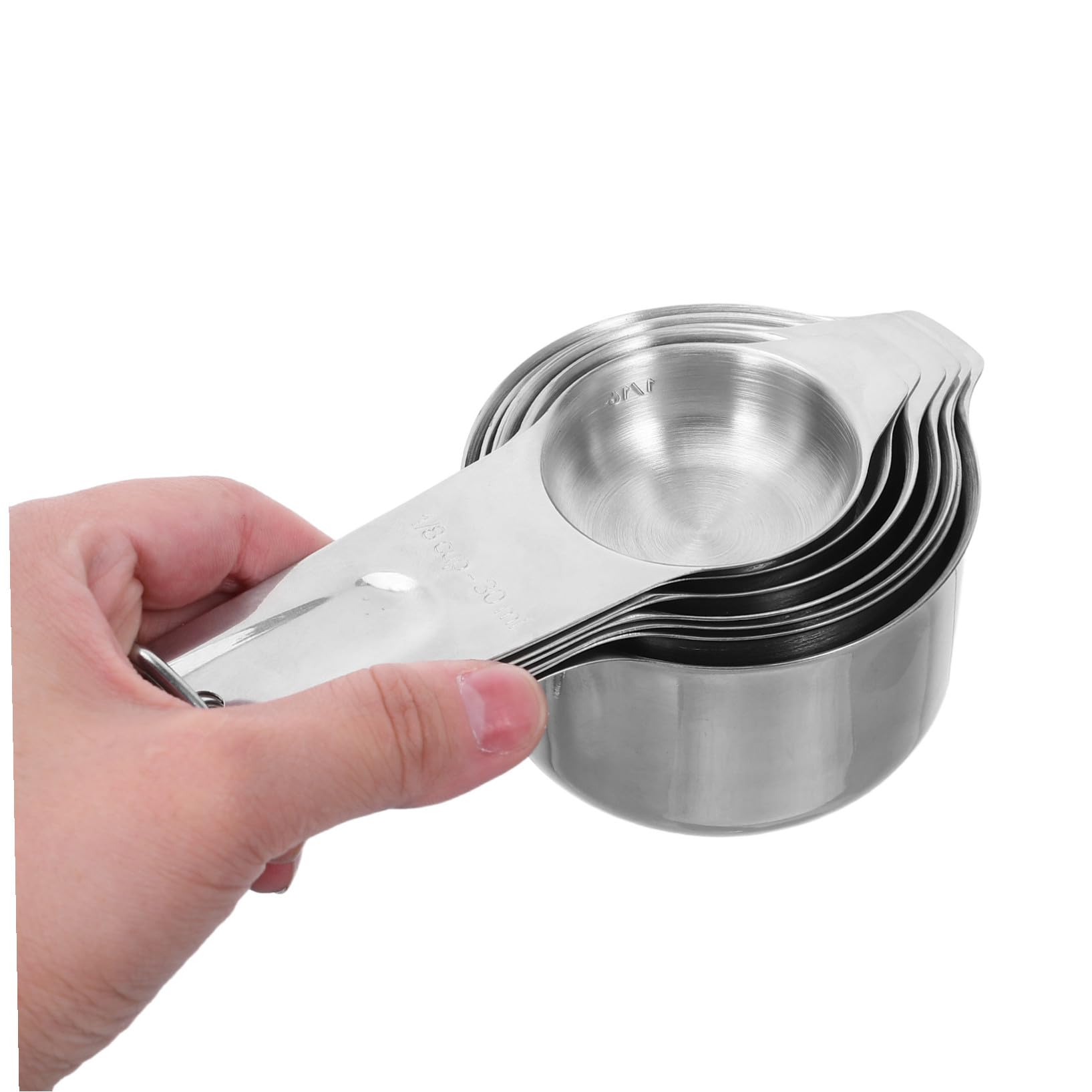 2 Sätze Edelstahl Messbecher und Messlöffel Set Robust Langlebig für Präzises Messen von Trockenen und Flüssigen Zutaten Komfortable Griffe Vielseitig für Backen Kochen