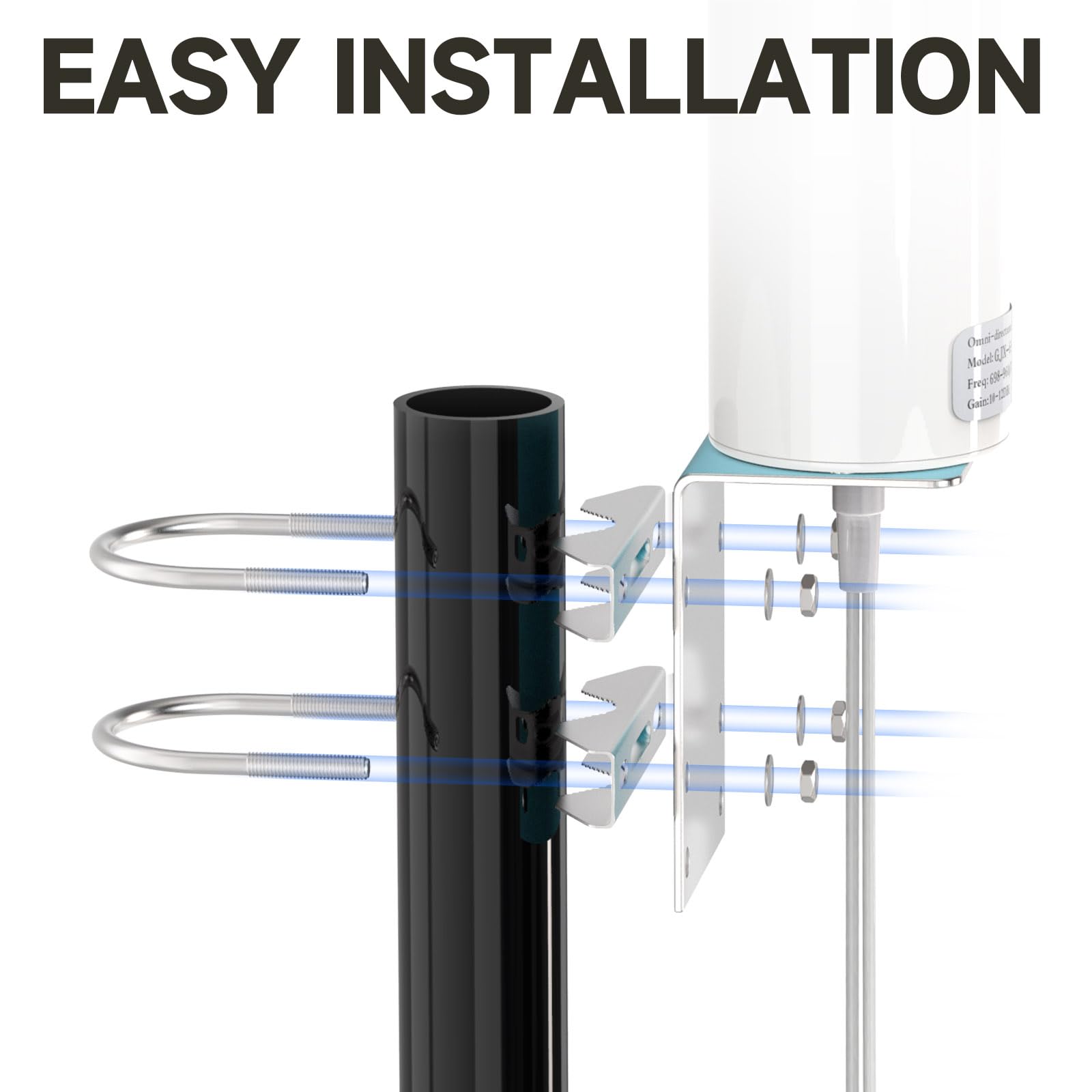 Superbat Antenna 4G Esterna 698-2700MHz 12dBi Omnidirezionale a Forma di Barile, Cavo RG174 5m con Connettore SMA Doppio per l'amplificazione dei Segnali GSM/2G/3G/4G