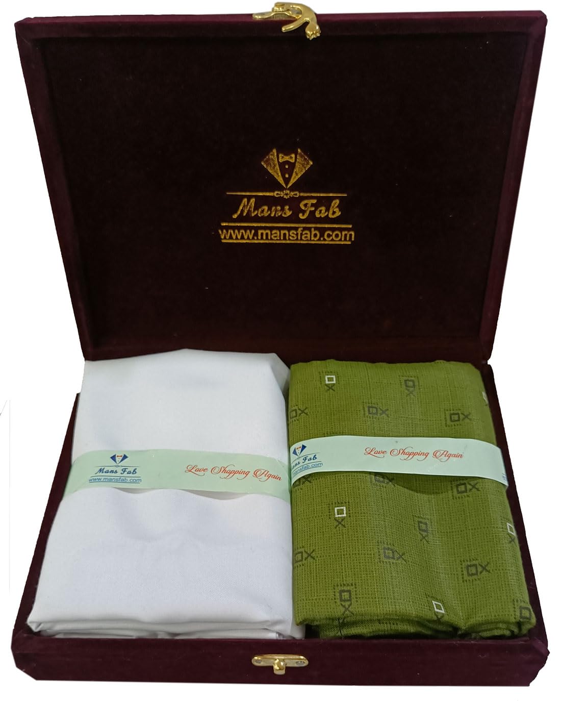 Premium Cotton Fabric Gift Set in Luxury Wooden Box, Pattern with Decorative Print, 2 Piece Collection-image-11
