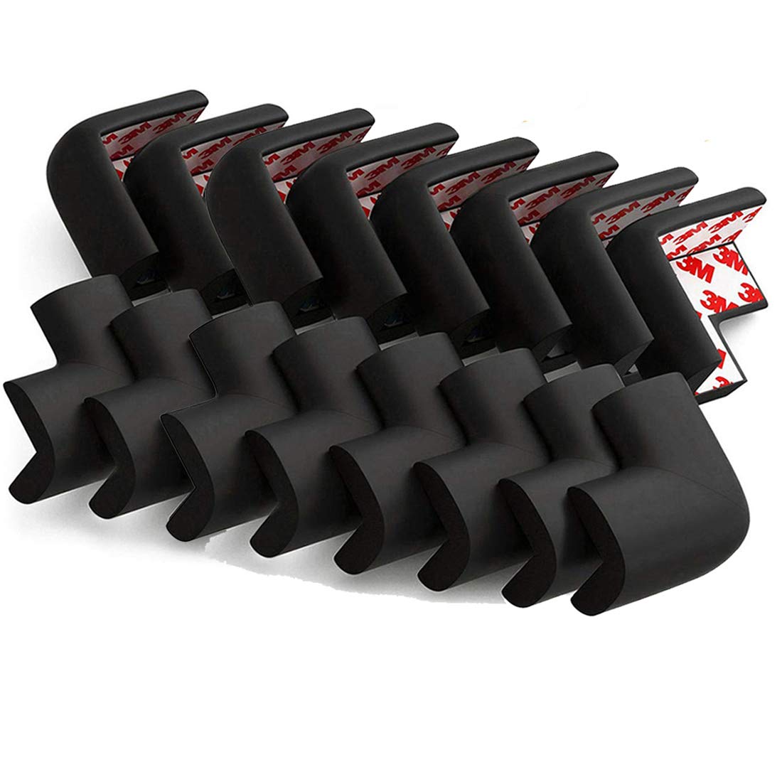 Baybee Baby Safety Corner Protector, Table Corner Guards Pack of 16 Pcs - Baby Proofing Corner Guards - 3M Pre-Taped Corner Protectors - Child Safety Edge Guards (Black II)