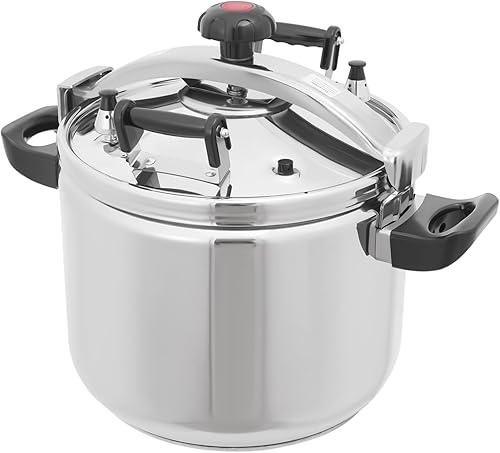 Miniatura 1 de Olla a presión de acero inoxidable de 40L42.27 cuartos de galón, olla a presión con dos clips de seguridad, compatible con cocina de gas y inducción