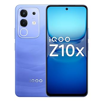 iQOO Z10x 5G (Ultramarine, 8GB RAM, 256GB Storage) | 6500 mAh Large Capacity Battery | Dimensity 7300 Processor | Military-Grade Durability - image, photos