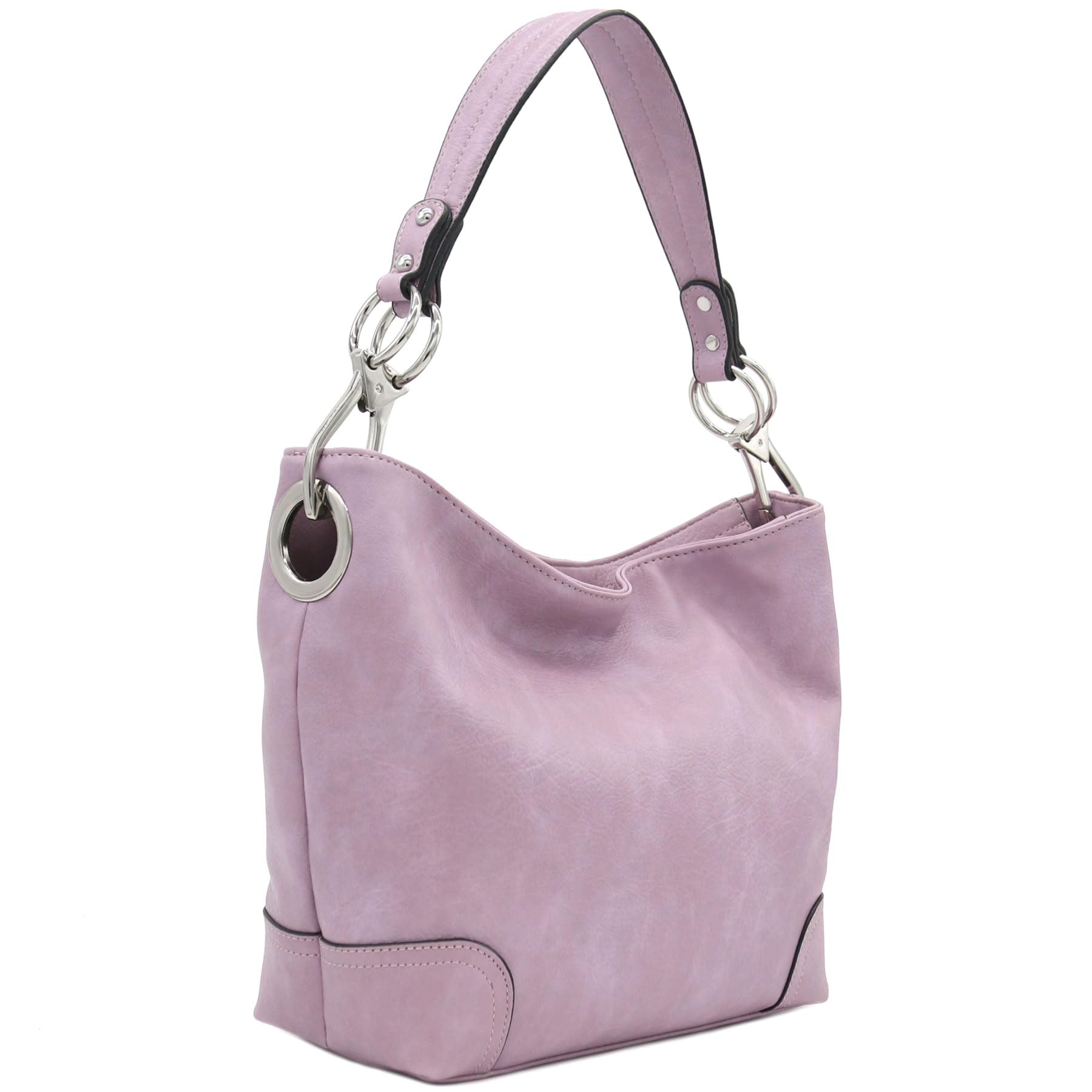 Hobo Shoulder Bag with Big Snap Hook Hardware