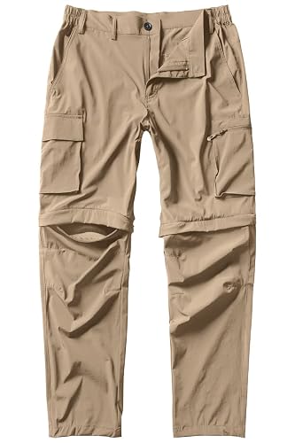 Gash Hao Mens Hiking Convertible Pants, Waterproof Quick Dry