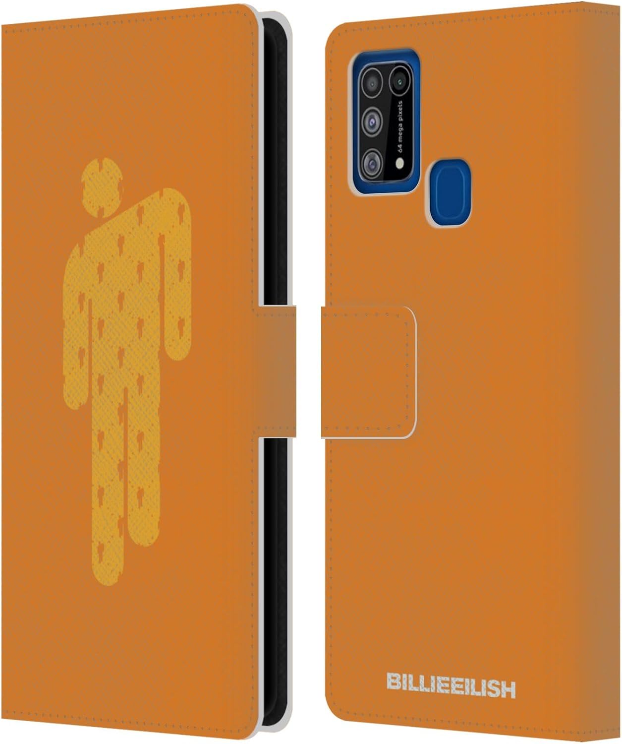 Head Case Designs Officially Licensed Billie Eilish Blohsh Orange Key Art Leather Wallet Case Compatible with Samsung Galaxy M31 (2020)