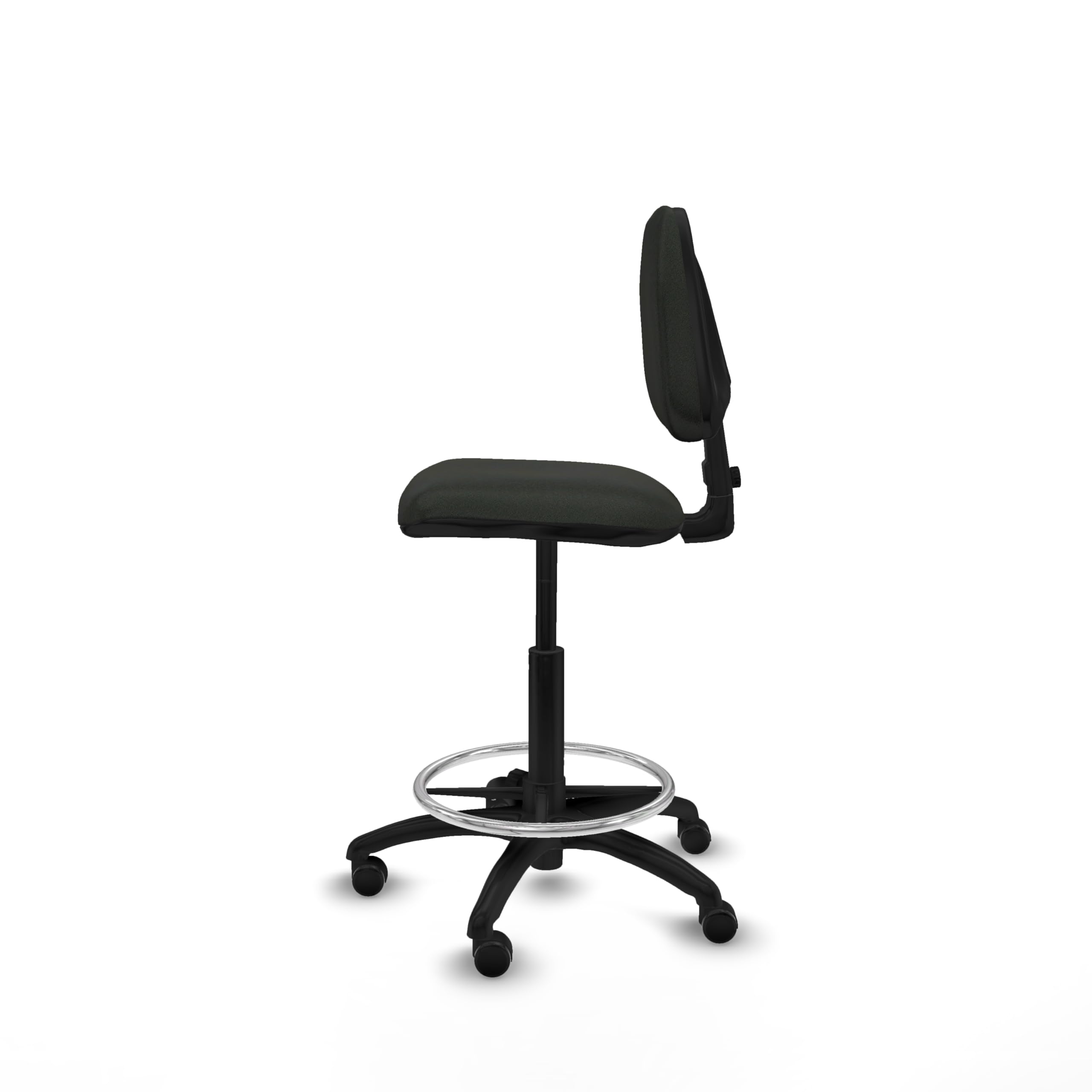 Piqueras y Crespo Taburete Isso: Taburete de Trabajo con Ruedas Ideal para Oficina, Silla recepcion Alta y Comodidad con Respaldo Regulable en Altura -
