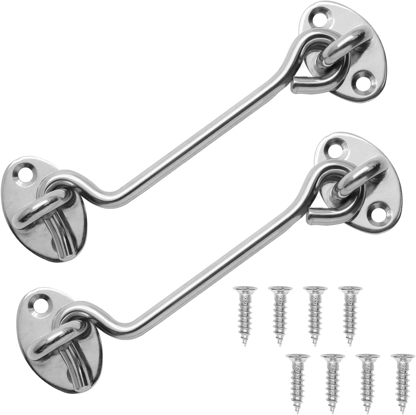 LDEXIN 2 Pack 6 Inch Gate Hook and Eye Latch Heavy Duty