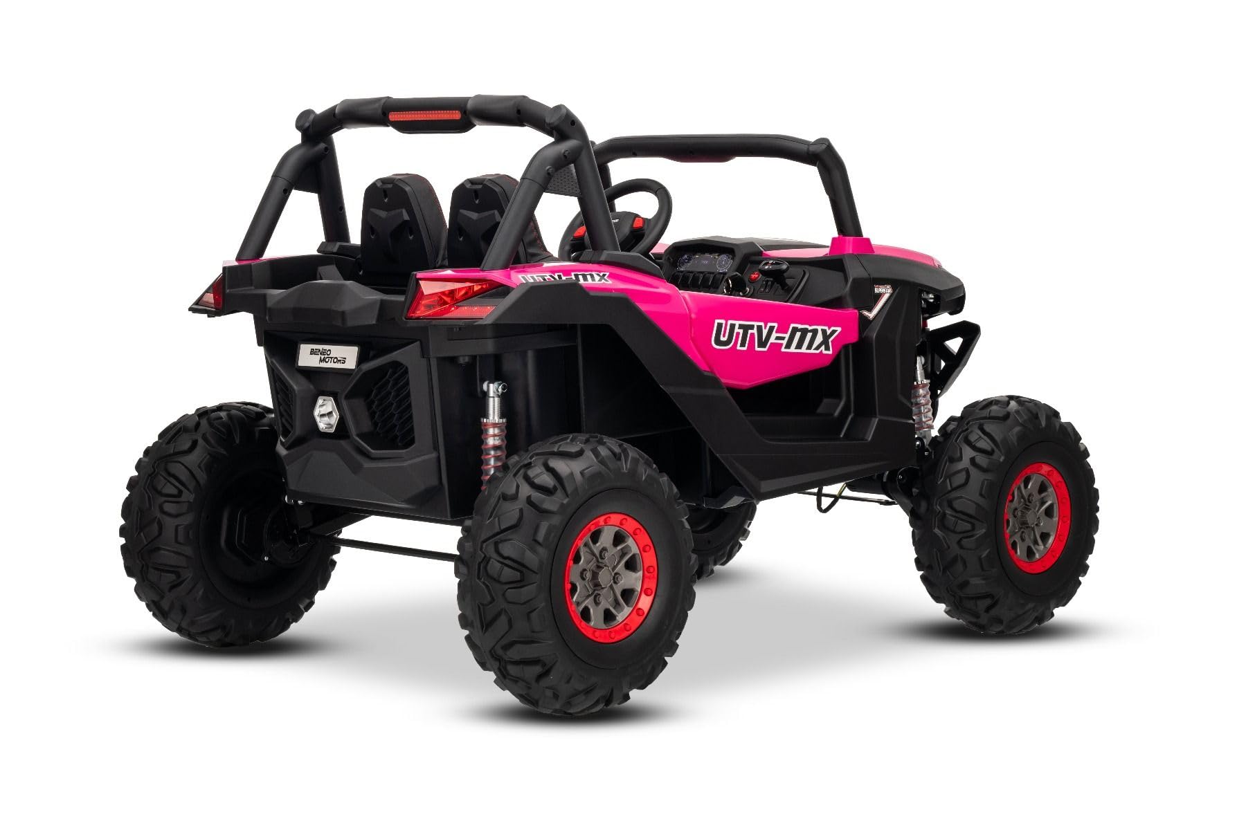 4x4 Voiture électrique Enfants Buggy 24V 2 Places Neuf RSX, Rose, véhicule électrique avec télécommande 2.4Ghz pour 3-8 Ans, Batterie Lithium, 4x45W, MP3/USB/AUX, LED Avant et arrière