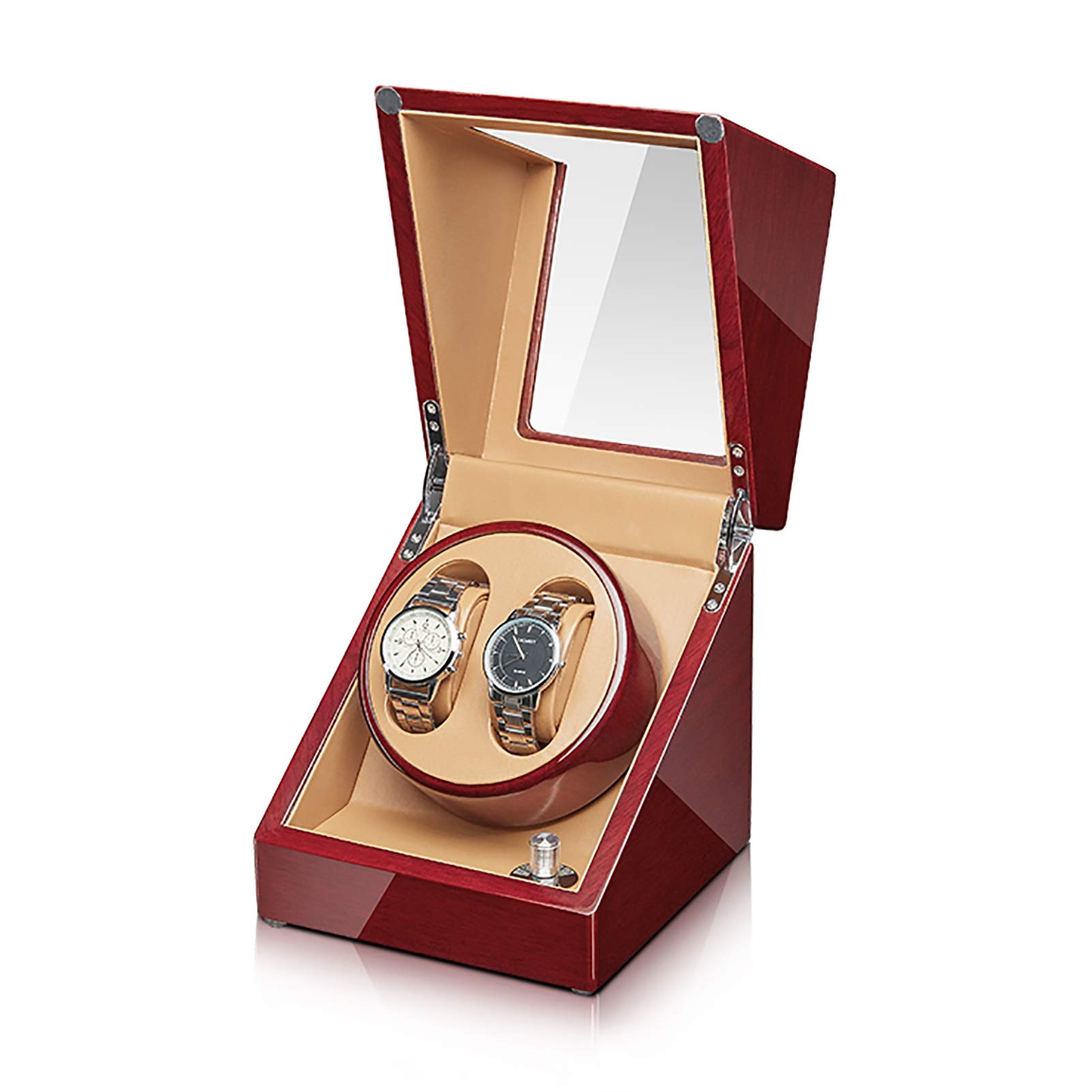QUSYZD Spinner winding box Watch Winders - Walnut Watch Winding Box Watch Shaker Automatic Mechanical Watch Winder Watch Storage Case with Access Control Home Watch Rotating Pla,