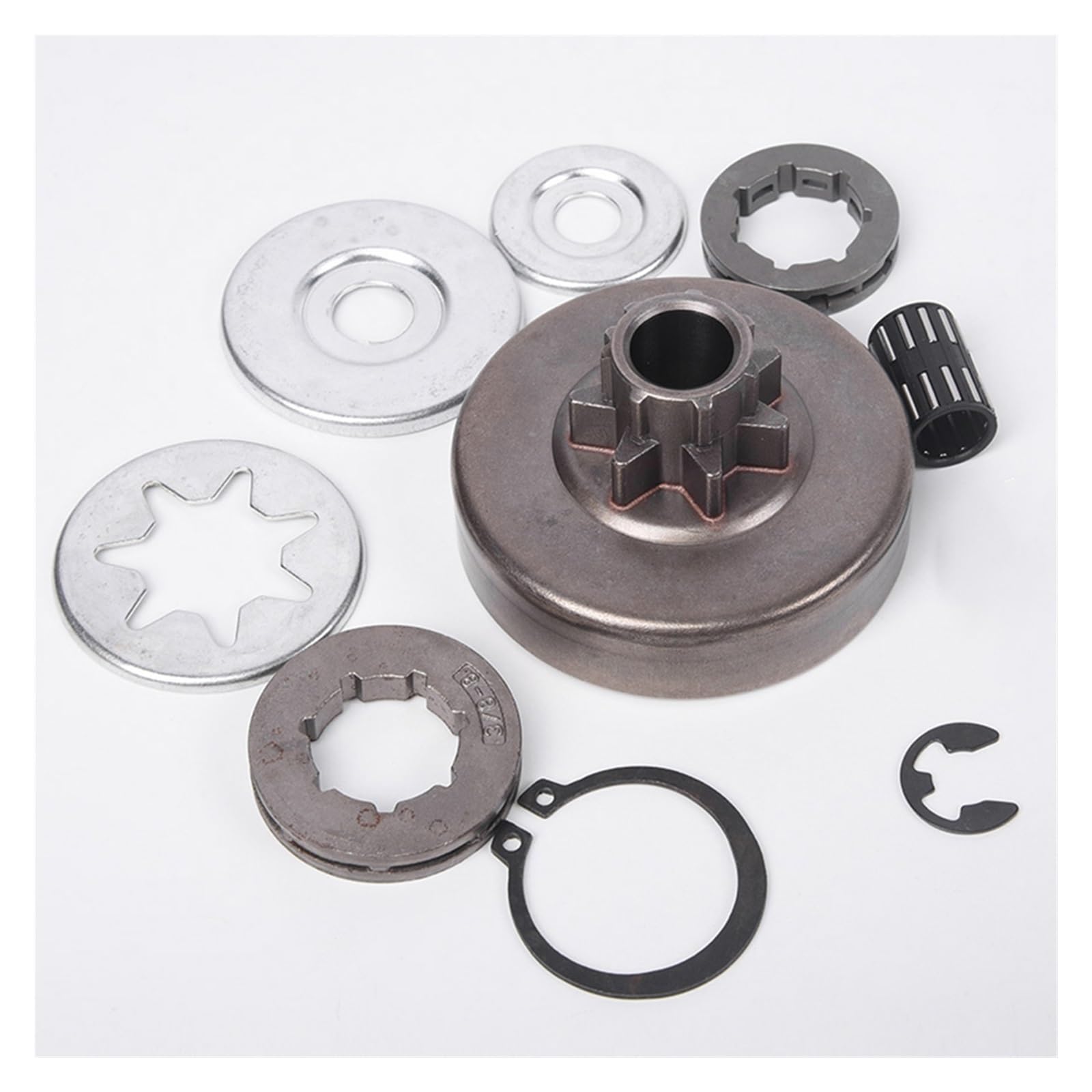 Accesorios Kit de Embrague Set 9 Uds Motosierra for Stihl 038 MS380 MS381 Parte Exterior de jardín llanta de piñón de Repuesto