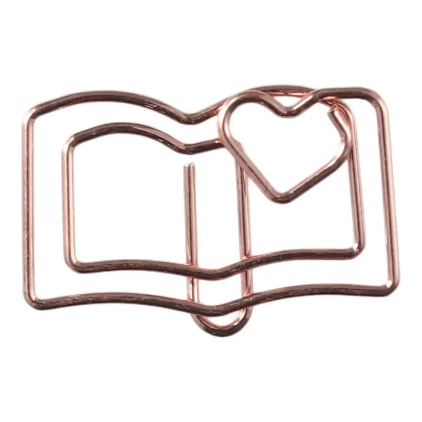 Niedliche Büroklammern, 200 Stück, buchförmige, rotgoldene Metall-Ordner, Mini-Lesezeichen, Bürobedarf for Büro, Schule, Zuhause