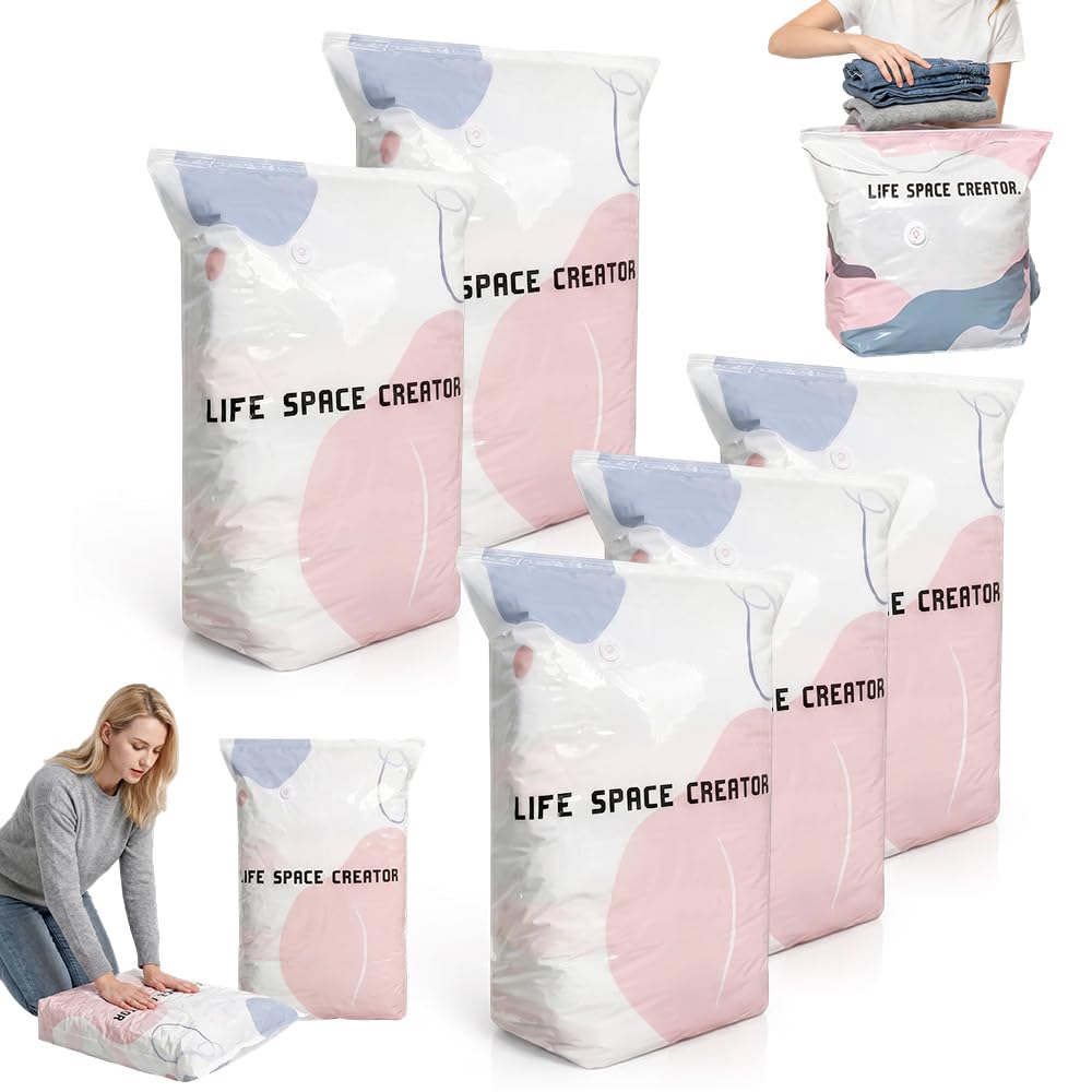 No-Pump Vacuum Storage Bags, Upgraded 3D Vacuum Storage Bags, Portable Large Clothes Compression Bags for Household Use, Convenient Cube Storage Bag for Clothes, Comforters, Blankets (5, 31.5*39.4in)