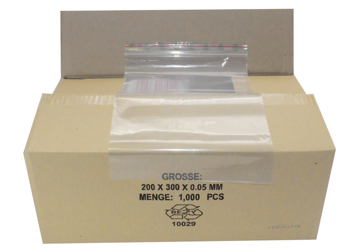 Druckverschlussbeutel 20x30cm transparent 50my - 1.000er Pack