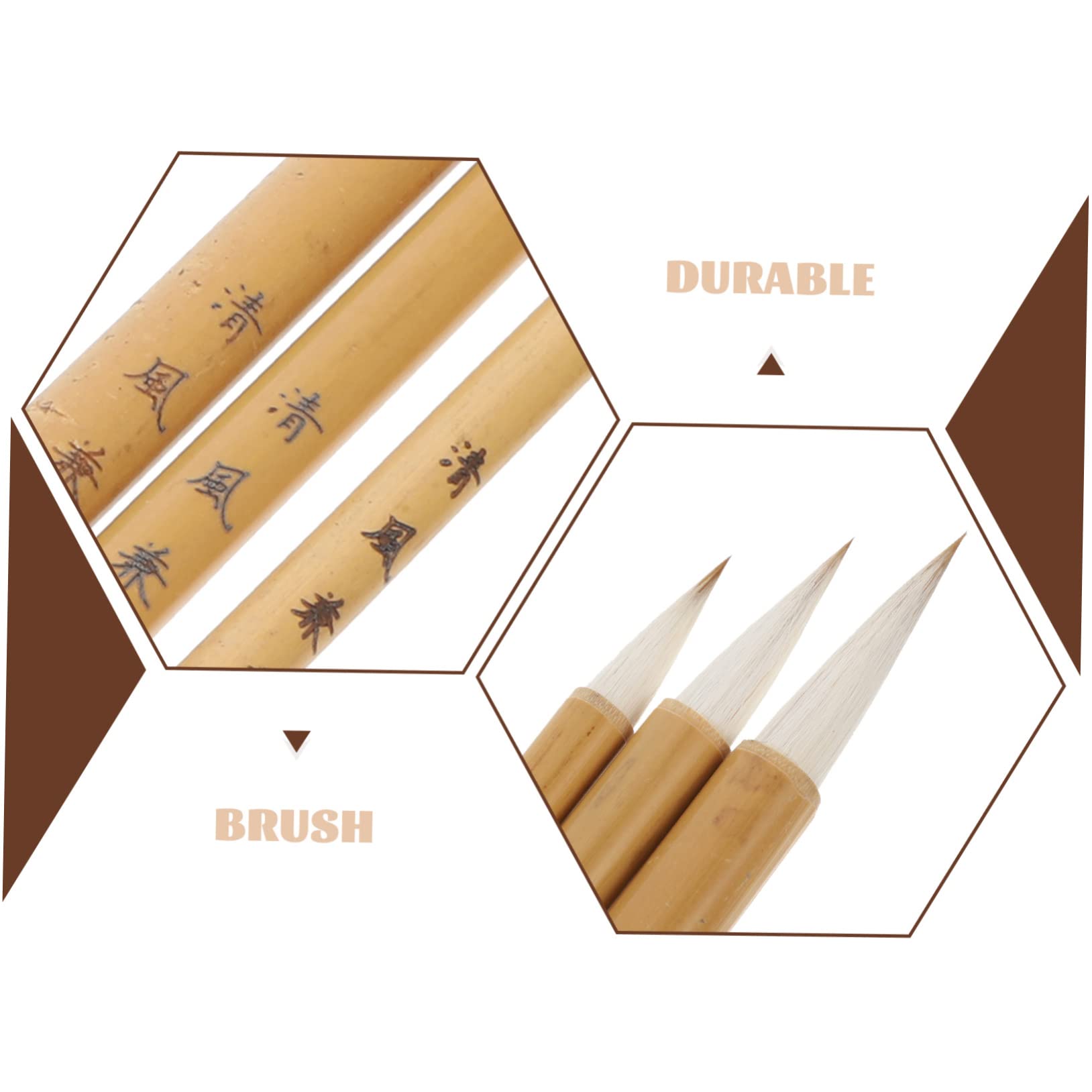 NUOBESTY 4 Set Pennello Calligrafico Calligrafia Calligraphy Pennello Scrittura Decorazione Sottovuoto Stilo Mobile Pennello Da Pittura Multiuso Pittura Tradizionale Nylon 3 Pezzi * 4