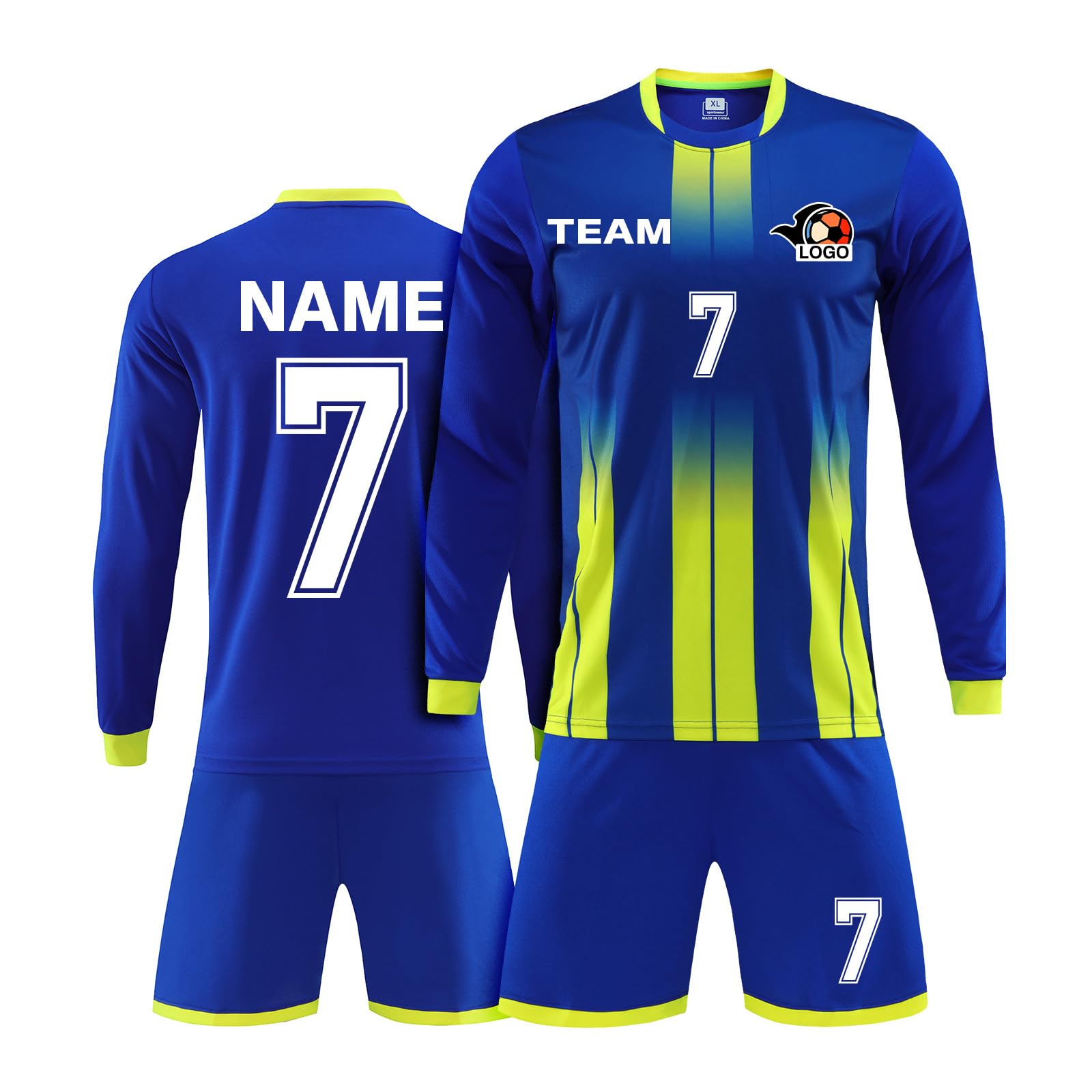 LAIFU Personalized Soccer Jerseys for Men Women Kids Adults Custom Soccer Shirt and Shorts with Name Number Logo
