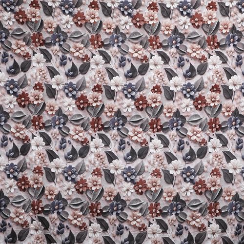 Image of Skyla 7D Bedsheet Double Bed Super King Size with 2 Pillow Covers | Size 108 x 108 Inch | 260 TC Cotton Floral Breathable | Super Soft Printed Embossed Coca