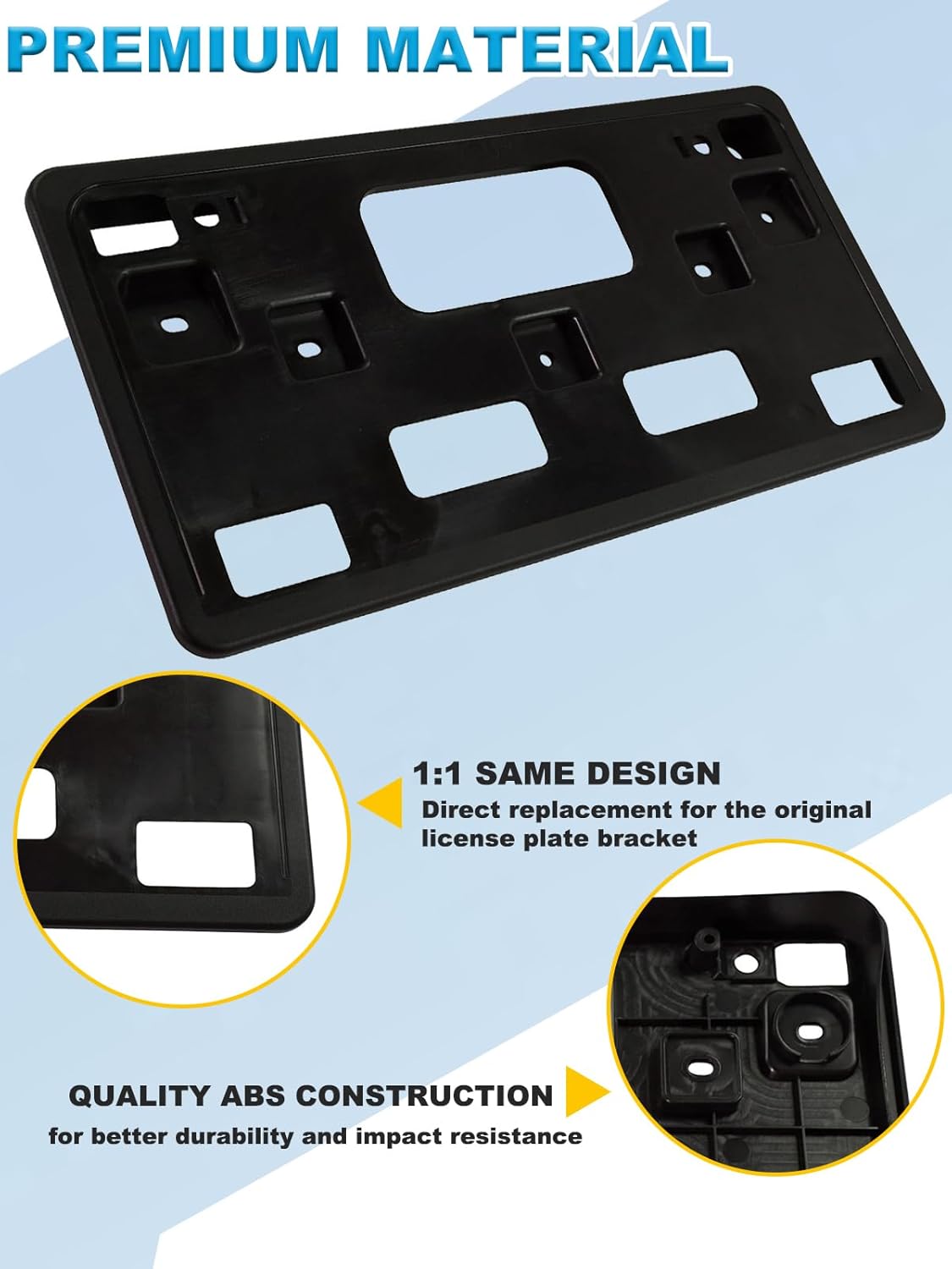 FASTCHE Front Bumper License Tag Plate Frame Bracket Holder Compatible with 2019 2020 2021 Honda Civic Front Bumper License Plate Holder Mounting Bracket Replace # HO1068131 71145TBAA50