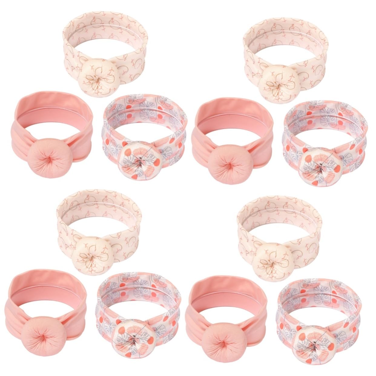 ibasenice 4 Sets Süßes Baby-donuts-stirnband Für Neugeborene Mädchen Geknotete Wraps Haarband Aus Weicher Baumwolle Zubehör Für Kleinkinder 3 Stück X 4