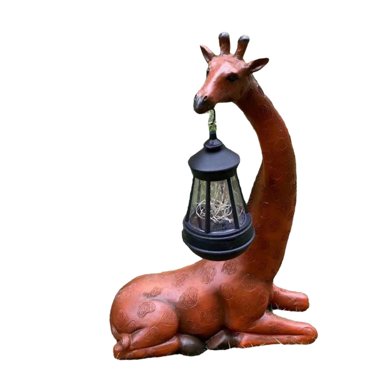 Estatua de Animales con luz Solar, estatuas de jardín con energía Solar - Figuras de esculturas de Jirafa Decoraciones al Aire Libre - Adorno de Resina, decoración de jardín Iluminado para | Figuras de esculturas de Jirafa Decoraciones al Aire Libre - de