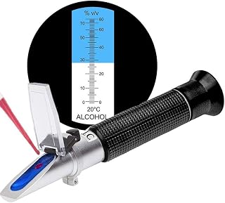 Portable Alcohol Refractometer 0-80%. Alcohol Volume Percent Measurement for Liquor Production Spirit Alcohol Measurement Ethanol with Water Distilled Beverages