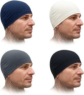 QD Fashion Cotton Helmet Skull Caps for Men Bike Head Caps Hair Inner Helmet Liner for Bikers Sweat Wiking Cooling Skull C... Price In India