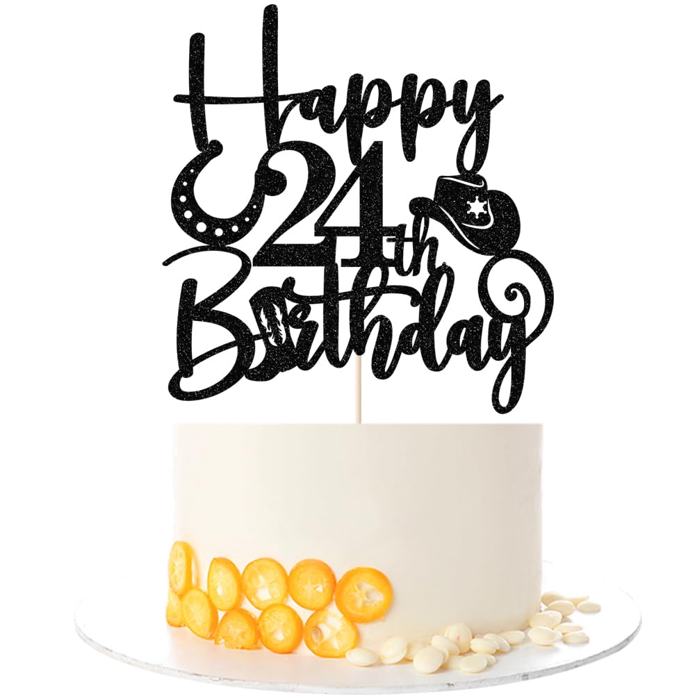 Kaoenla Cowboy Cake Topper-cowboy theme Happy 17th Birthday Decor,17th Birthday/Anniversary Party Decorations (24th) — image 1
