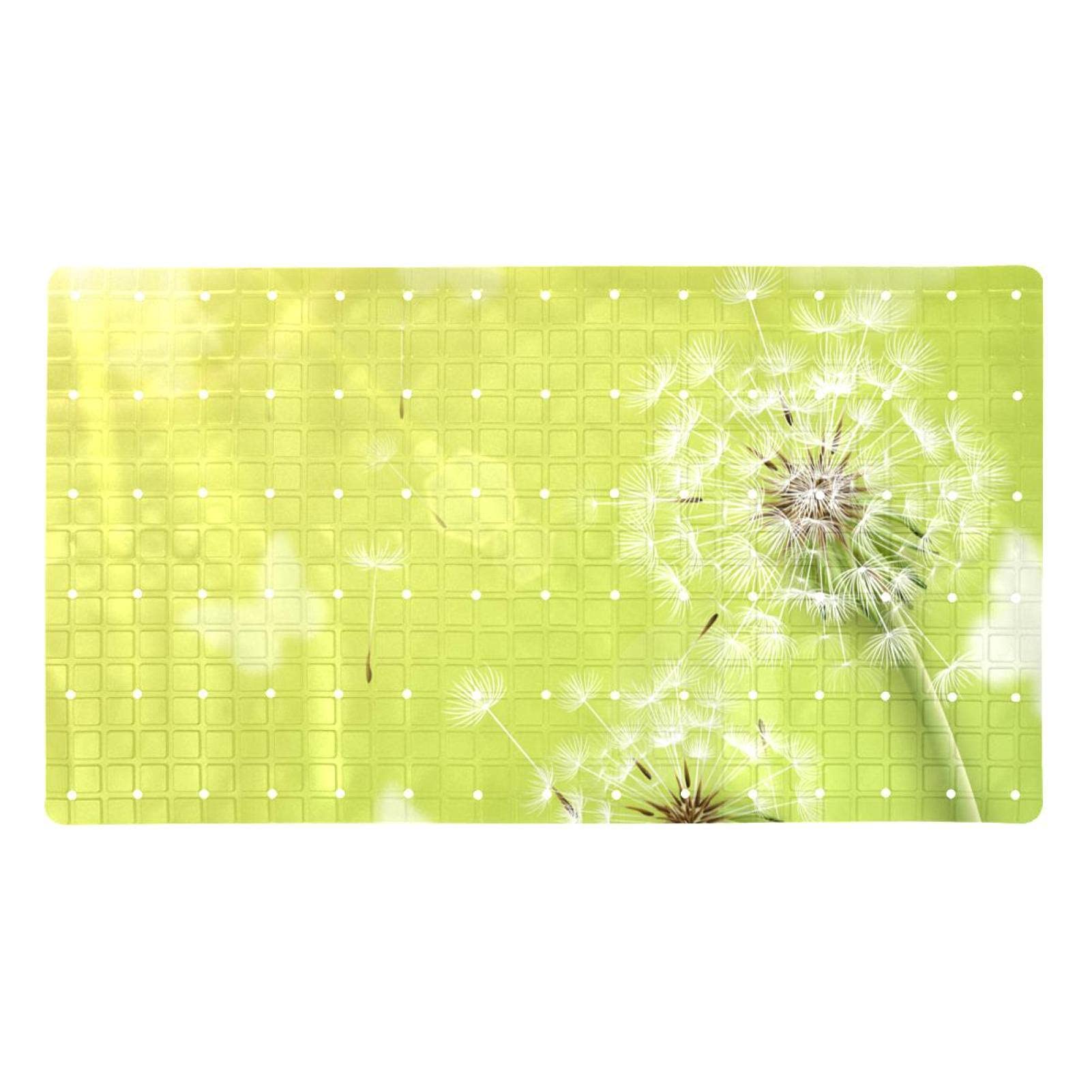 Tapis de baignoire antidérapant à ventouses motif pissenlit et papillons