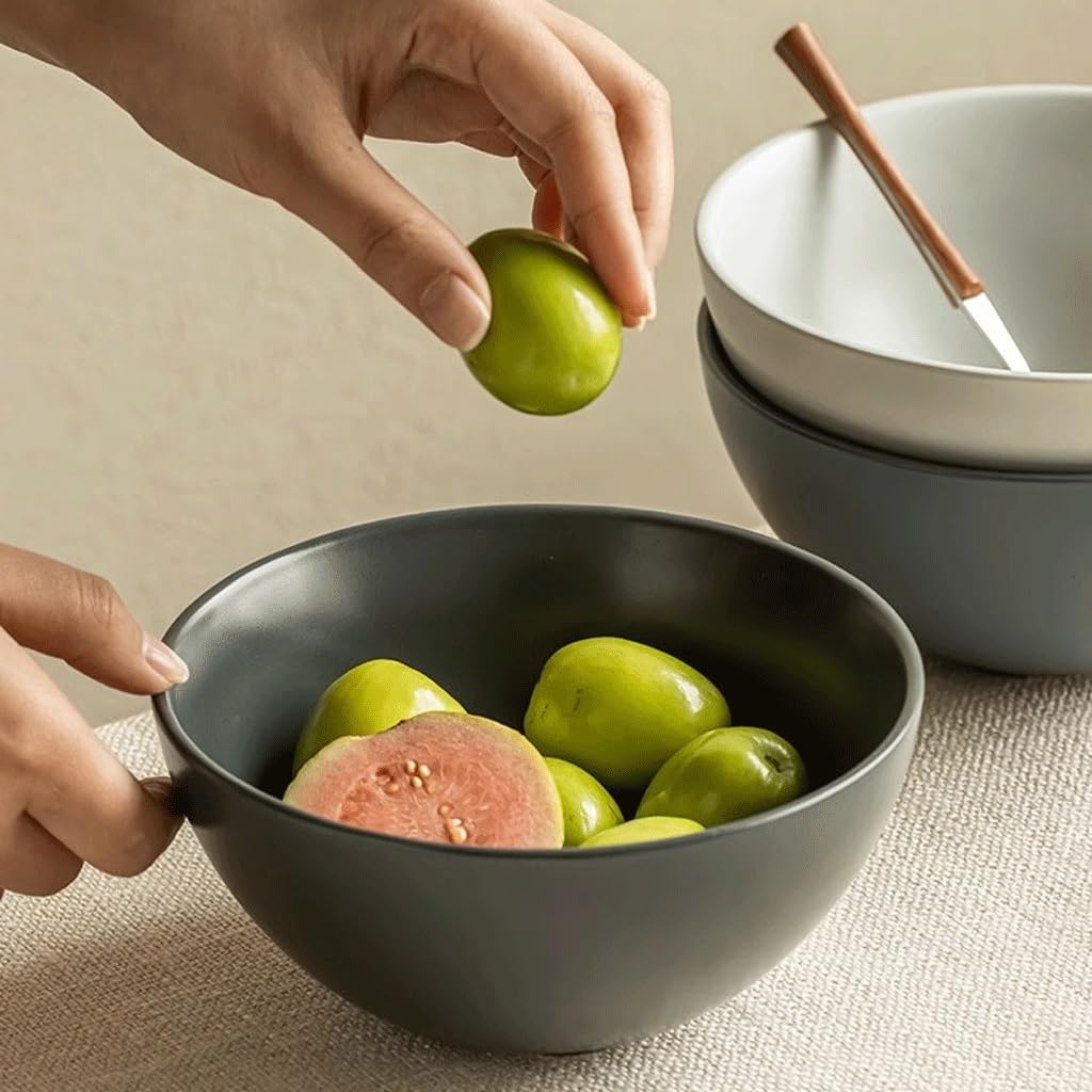 Contenitori Per la Conservazione Degli Alimenti Ciotola For Noodle Opaca, For Riso For Uso Domestico, For Macedonia, In Ceramica, For La Colazione Ciotola Per Zuppa di Noodle(2)
