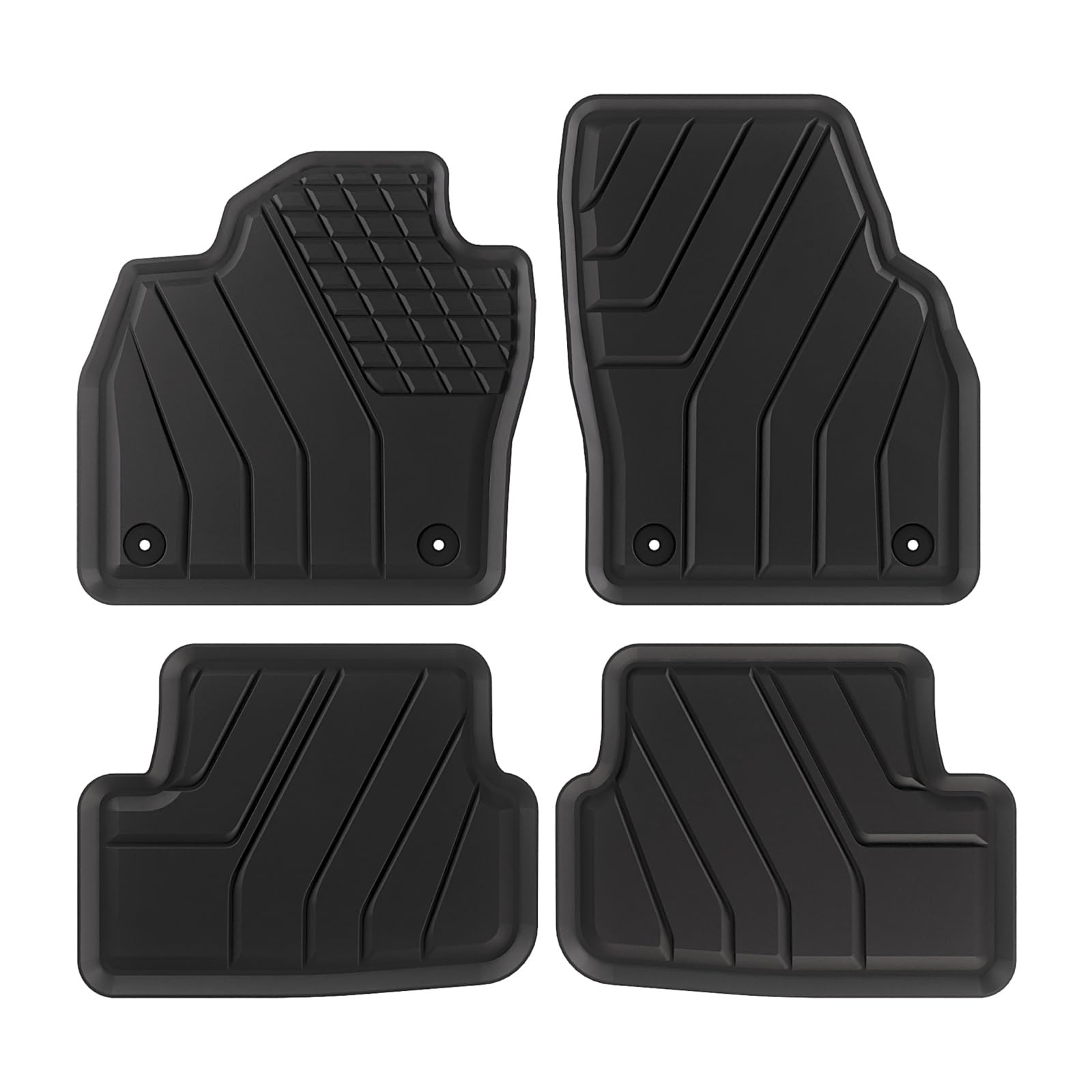 EKO Alfombrillas de goma para A1 a partir de 2018, negro, antideslizante, sin olor, con túnel, para todo tipo de clima, borde de 3 cm, juego de 4 piezas, con fijaciones