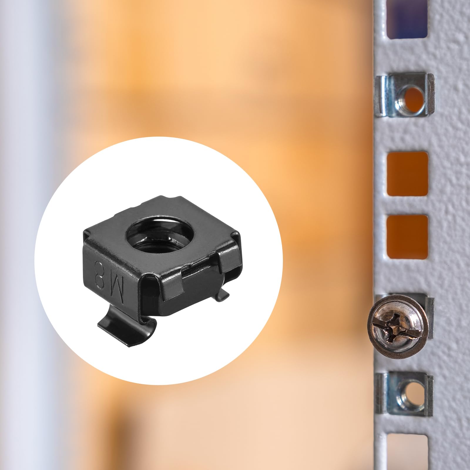 QUARKZMAN Dadi a Gabbia a Inserimento Rapido, Dado in Acciaio Carbonio M8 x 1.25mm per Armadio Scaffale Server 5pz