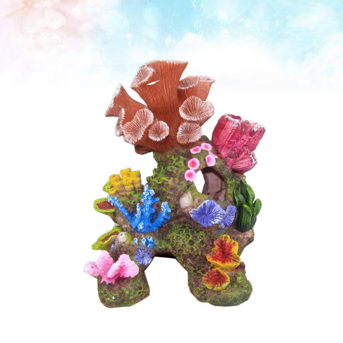 Lurrose Adorno de Imitación de Coral para Acuario en Resina, Paisaje de Arrecifes Elegante y Fácil de Limpiar, Decoración Adecuado para Peceras de Agua Dulce y Salada