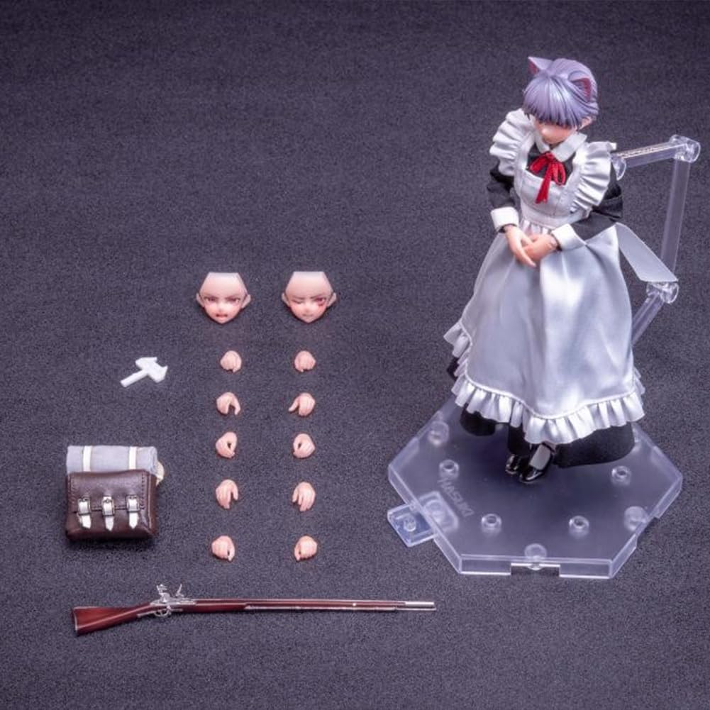 DEXSHUN PA010-Maid Gunner-FKEY figurka anime Action Figure z akcesoriami PCW, manga, model, dekoracja, przedmiot kolekcjonerski, prezent dla fanów, 16 cm