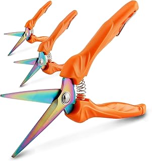 Garden Shears QMVESS 8 Inch Pruning Shears for Gardening Heavy Duty Hand Garden Clippers 3-Pack with Titanium Plated Stain...