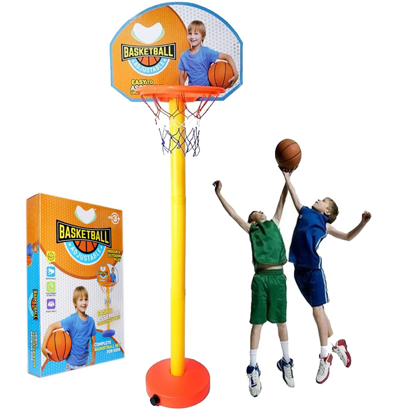 Prime Big Basketball Set for Kids with Adjustable Stand, Indoor and Outdoor Sports Basketball Hoop Games for Boys & Girls Pack of 1 (B0D8FYTC1V) Amazon Price History, Amazon Price Tracker