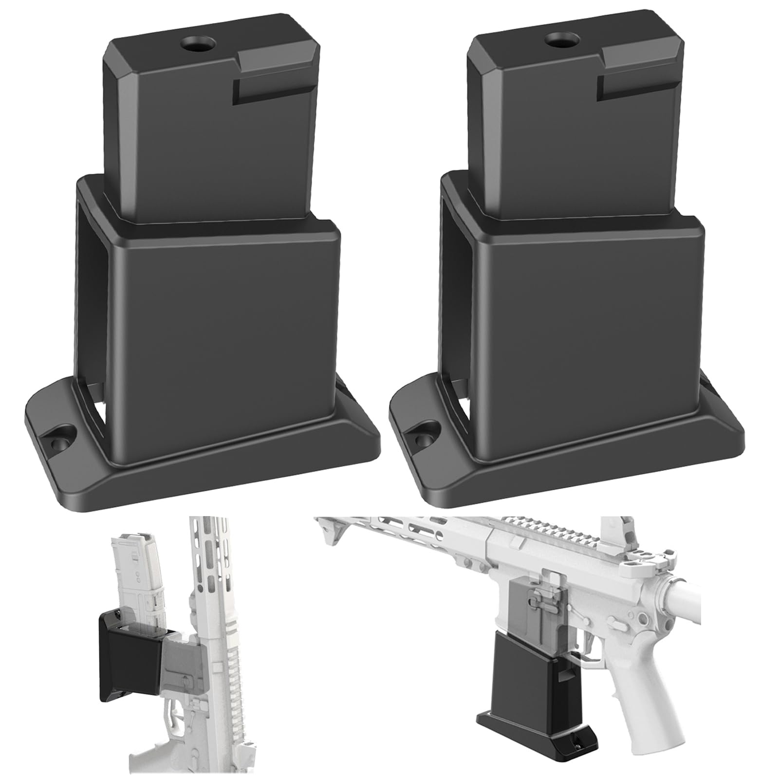 TFNUO 2-Pack Gun Wall Mount with Magazine Holder, Vertical Wall Rack for Gun Accessories 223/5.56, Storage&Organizaton,Holding 300LB Bearing Tension Without Breaking