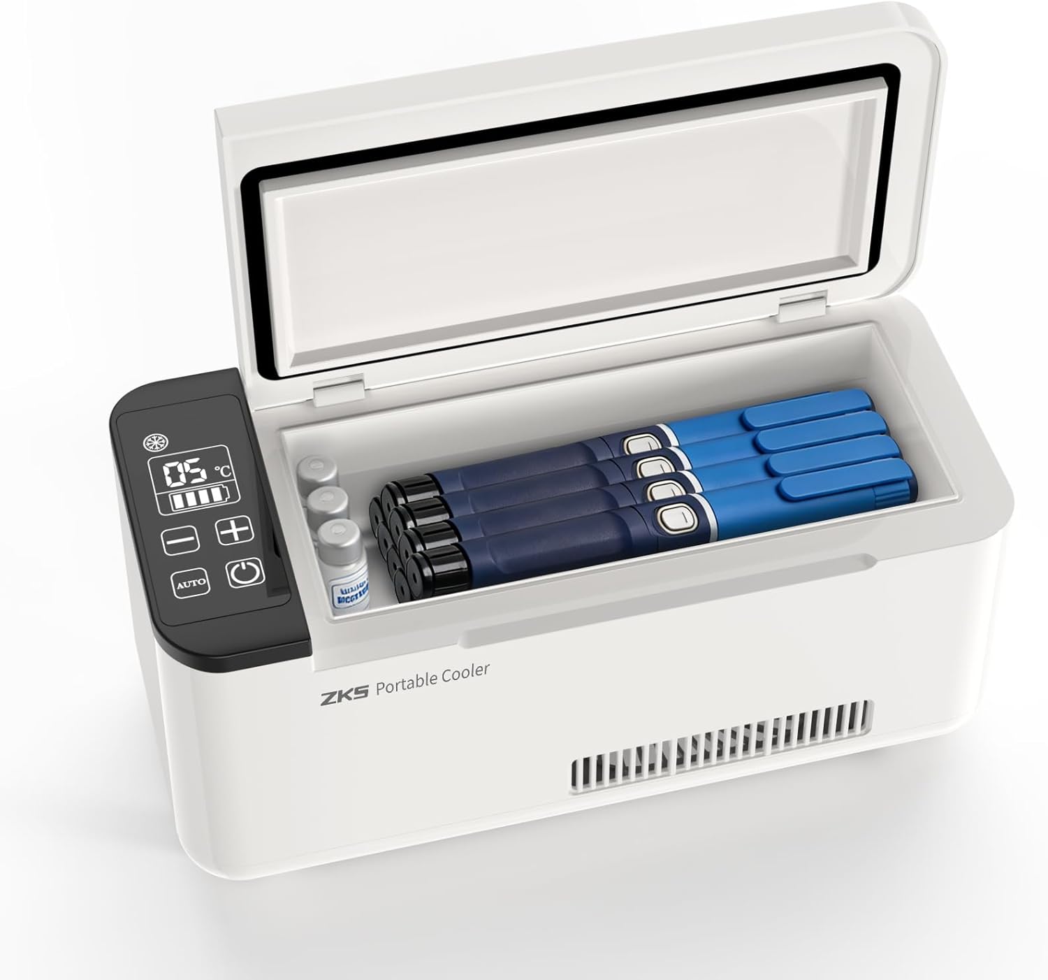 Portable Insulin Cooler Box Smart Rechargeable Mini Medical Case for Insulin, Vaccines, and Medications, 36.6 cu in Capacity, LCD Display,Travel Drug Cooler for Insulin, FAA-Approved