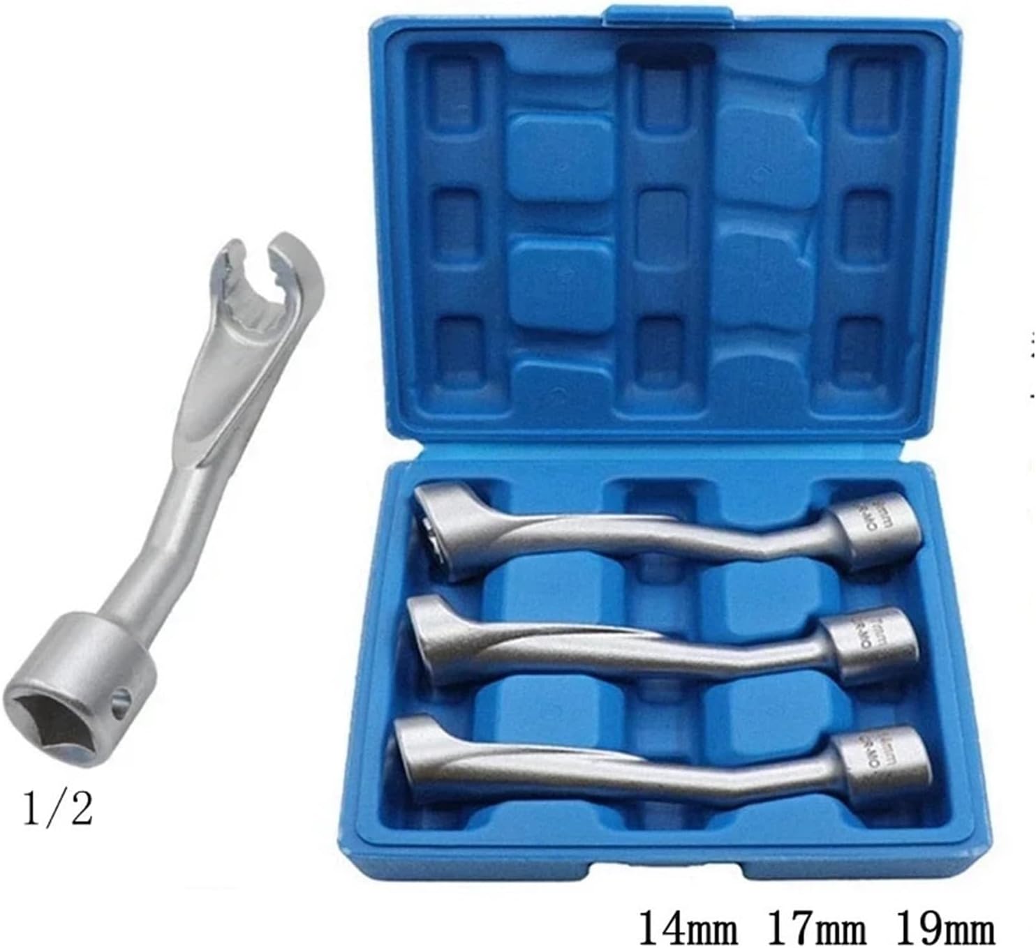 Krachtige 1/2 "(12.5mm) Open End Fuel Pipe Wrench 14mm 17mm 19mm Fuel Pipe Joint Socket Open End Wrench(1Pcs 14mm)