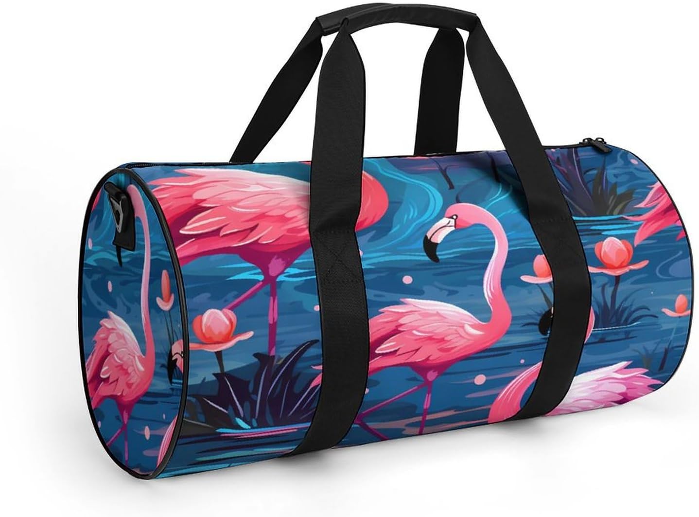 Flamingos Print Gym Sport Bag Travel Duffel Bags Weekender Carry on Tote Bags for Women Men