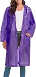 Raincoats For Women Men Reusable Portable Waterproof EVA Long Rain Ponchos with Hoods