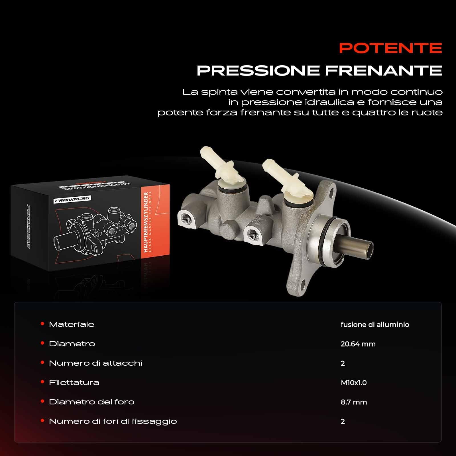 Frankberg Pompa Freno Cilindro di Freno Compatibile con Picanto SA 1.1 1.0 1.1 LPG 1.0 LPG 1.1 CRDi 2004-2011 Replace# 5851007300,5851007700